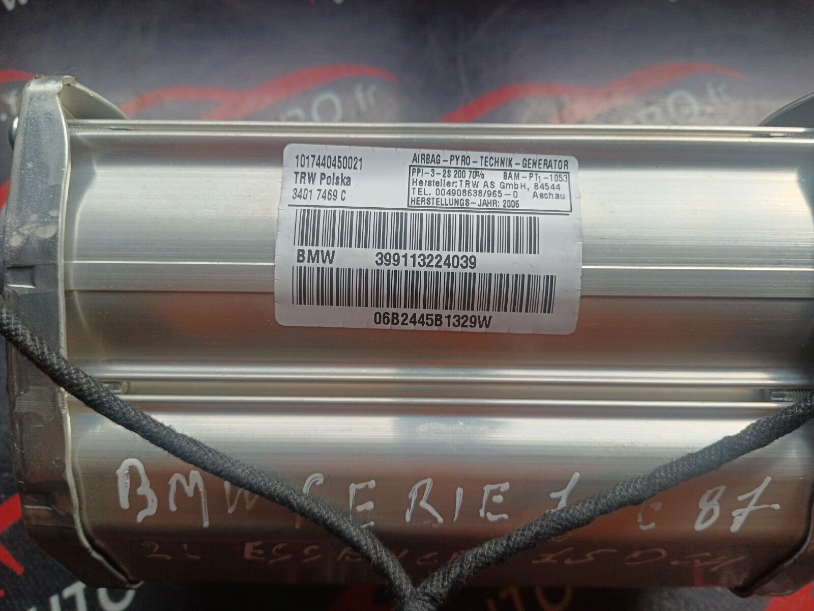 AIRBAG AVANT DROIT BMW SERIE 1 E87 REFERENCE: 34017469