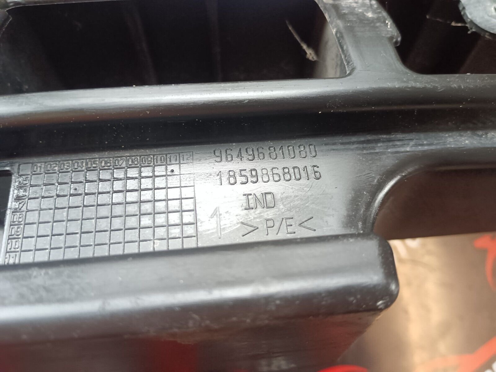 SUPPORT CENTRAL PARE CHOC PEUGEOT 207 REFERENCE: 9649681080