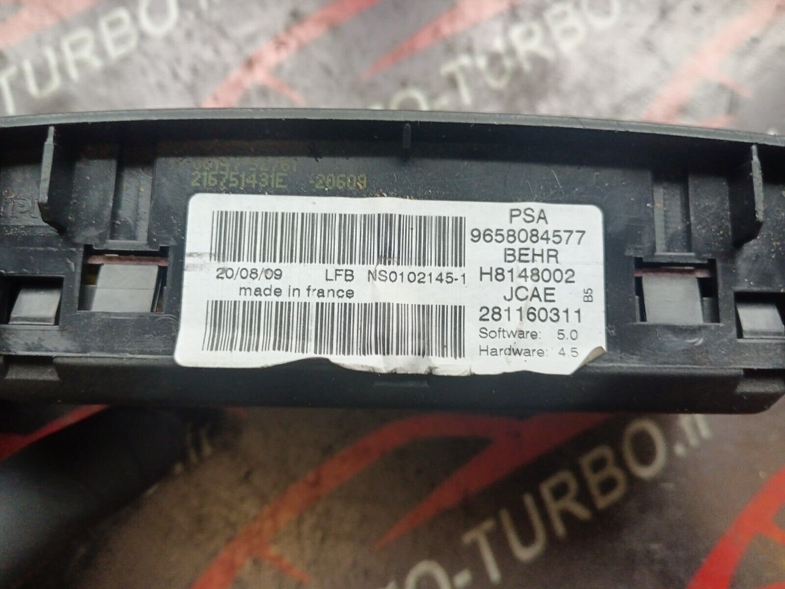 COMMANDE CHAUFFAGE CITROEN C4 1.6VTI 90CH COUPE REFERENCE: 9658084577