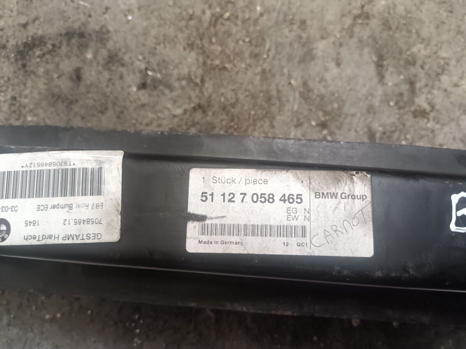 RENFORT PARE-CHOC ARRIERE BMW SERIE 1 E87 REFERENCE: 7058465