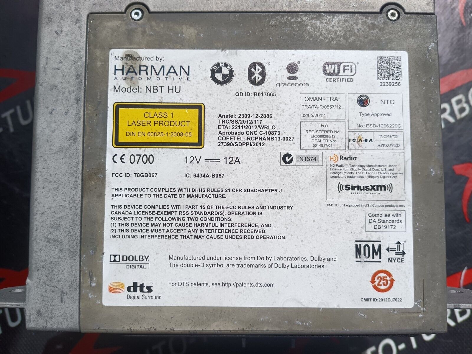 LECTEUR CD + NAVIGATION HARMAN BMW 328i GT F34 REFERENCE: CI932731901