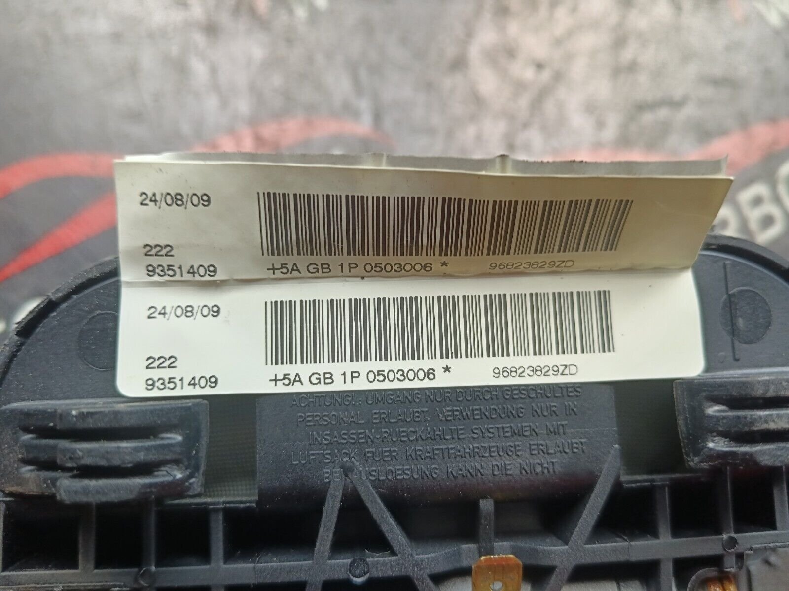 AIRBAG VOLANT  CITROEN C4 1.6VTI 90CH COUPE REFERENCE: 96823829ZD