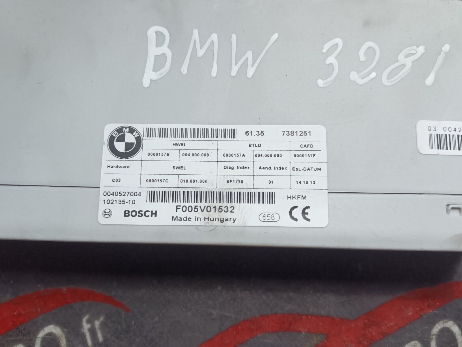 BOITIER COMMANDE HAYON BMW 328i GT F34 REFERENCE: 7381251