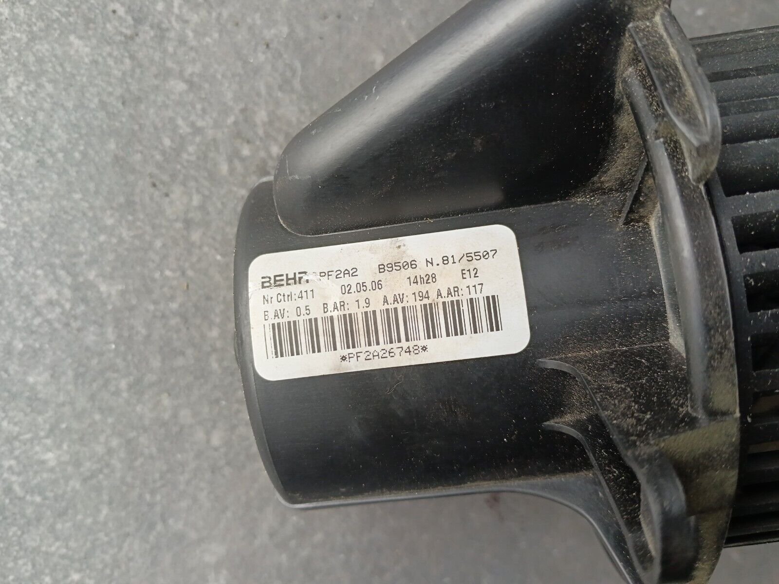 MOTEUR VENTILATEUR CHAUFFAGE CITROEN C4 REFERENCE: B9506