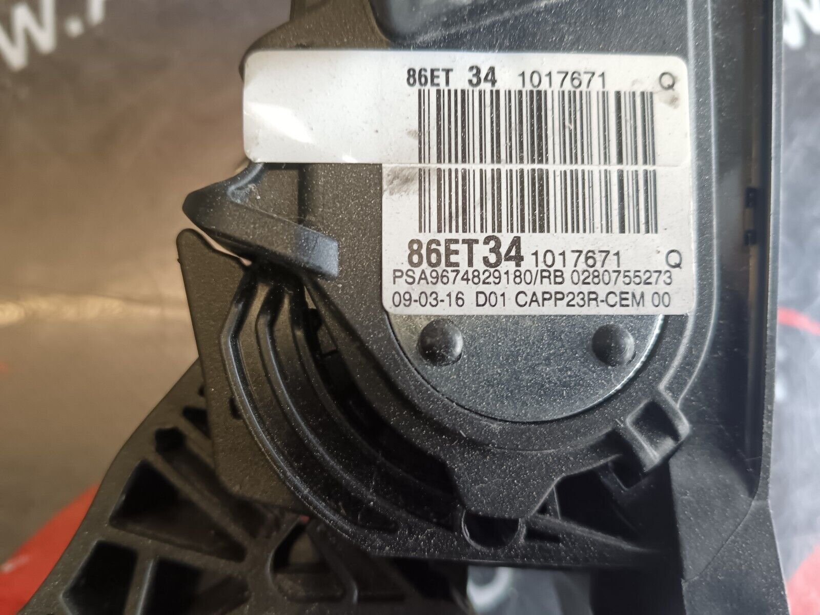 PEDALE ACCELERATEUR PEUGEOT 308SW 2 REFERENCE9674829180