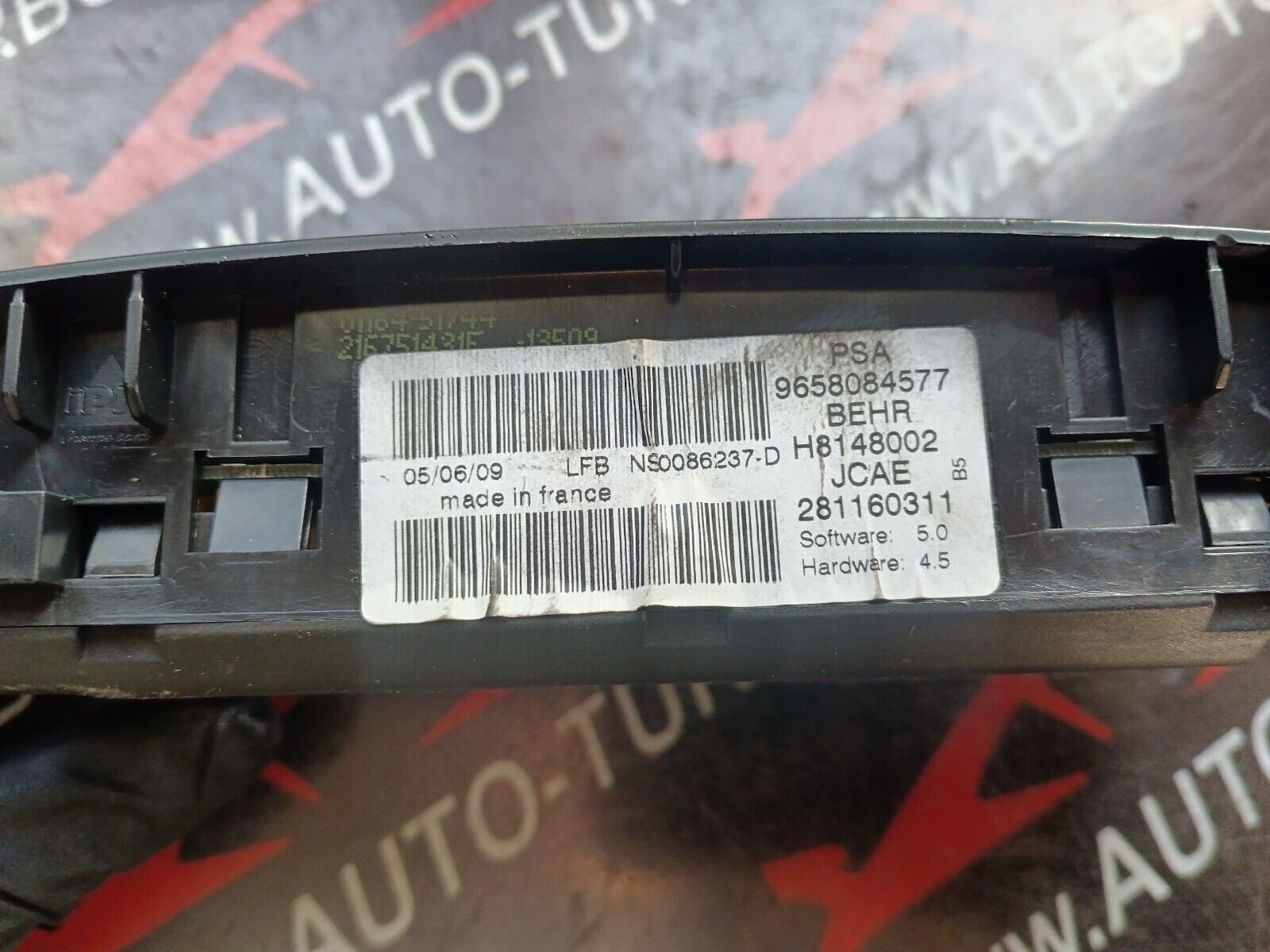 COMMANDE CLIMATISATION CITROEN C4 REFERENCE: 9658084577