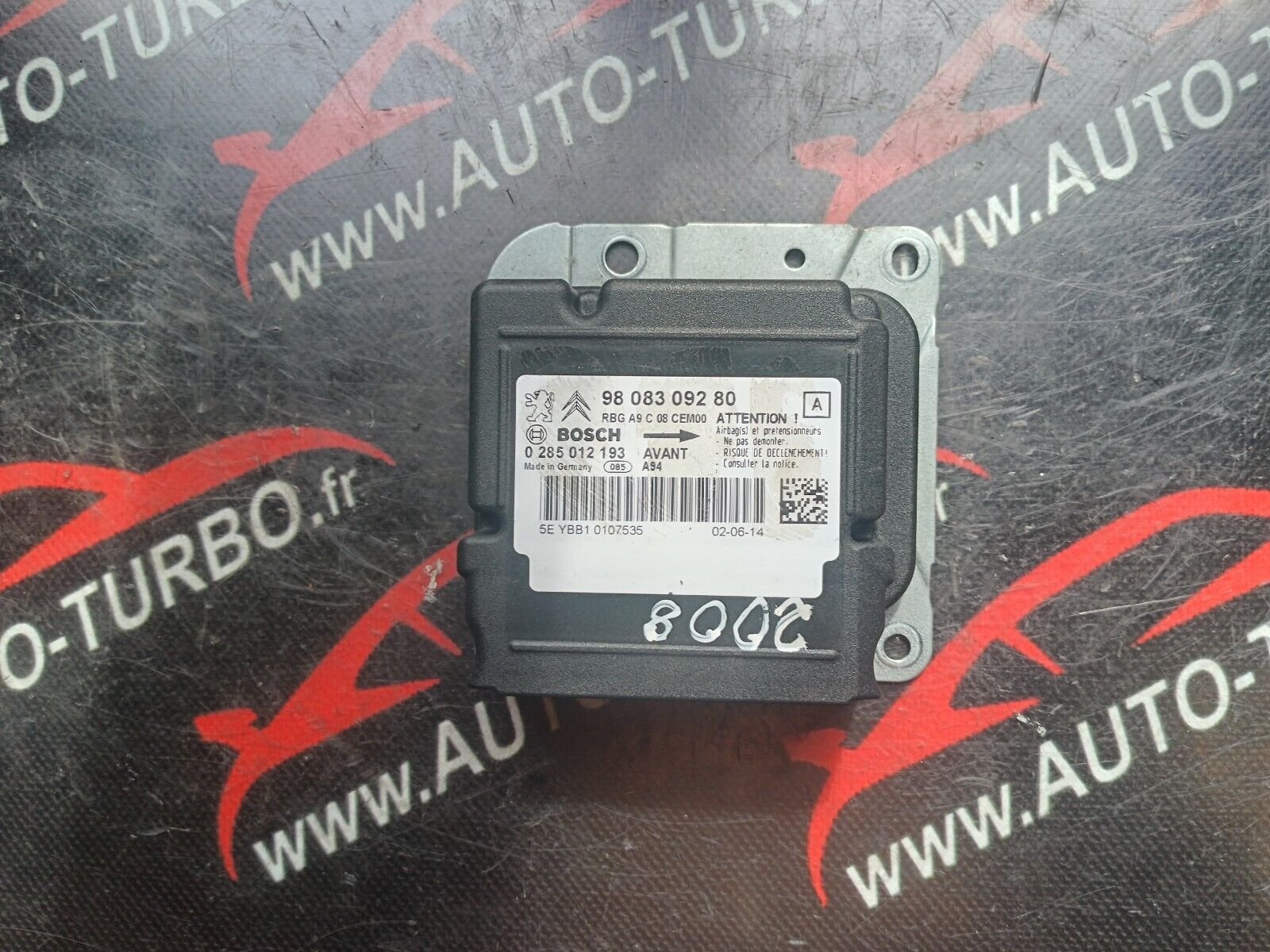 BOITIER AIRBAG PEUGEOT 2008 1.6HDI 110CH REFERENCE: 9808309280