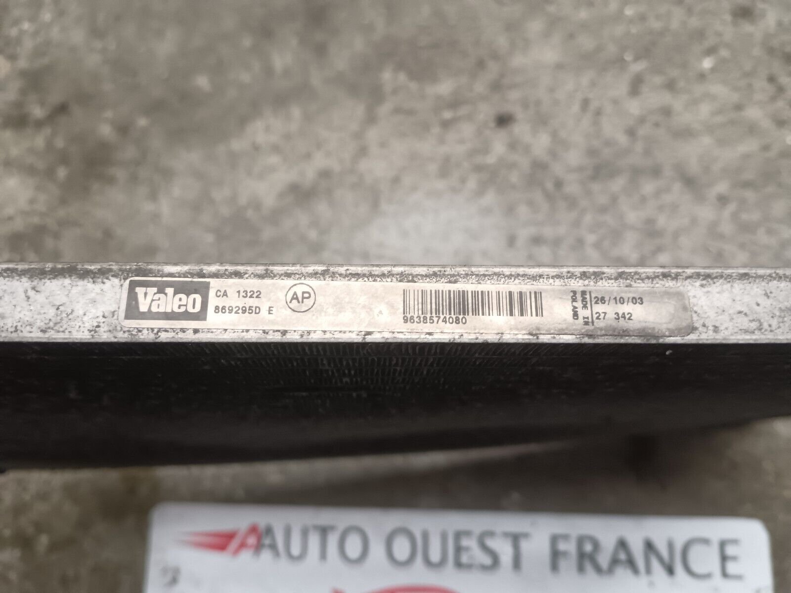 RADIATEUR CLIMATISATION PEUGEOT 307CC REFERENCE: 9638574080