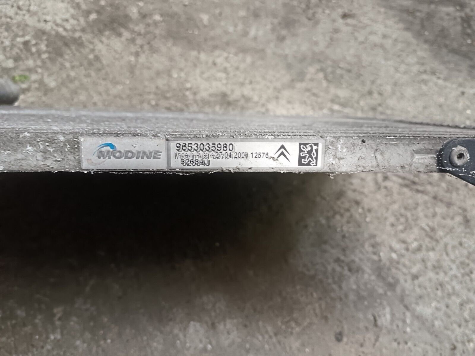 RADIATEUR CLIMATISATION CITROEN C3 REFERENCE: 9653035980