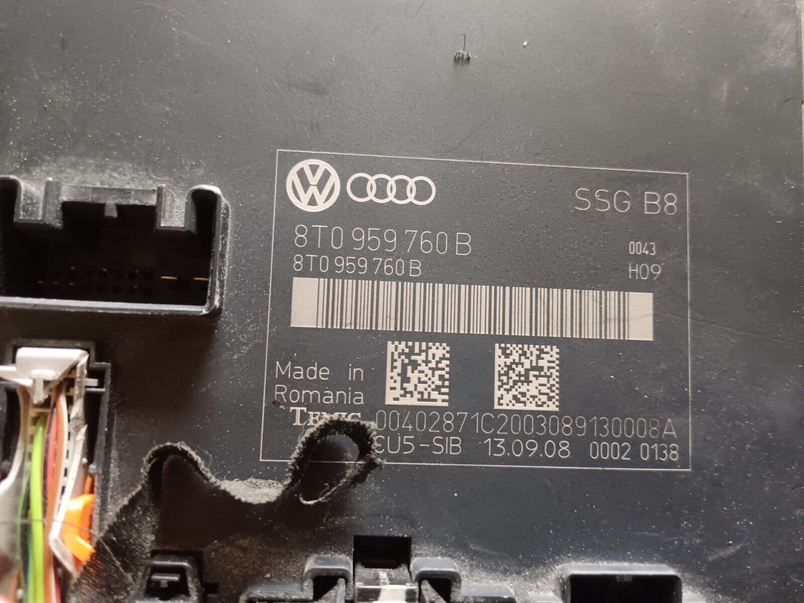 COMMANDE POUR SIEGE AVANT DROIT AUDI A5 REFERENCE: 8T0959760B