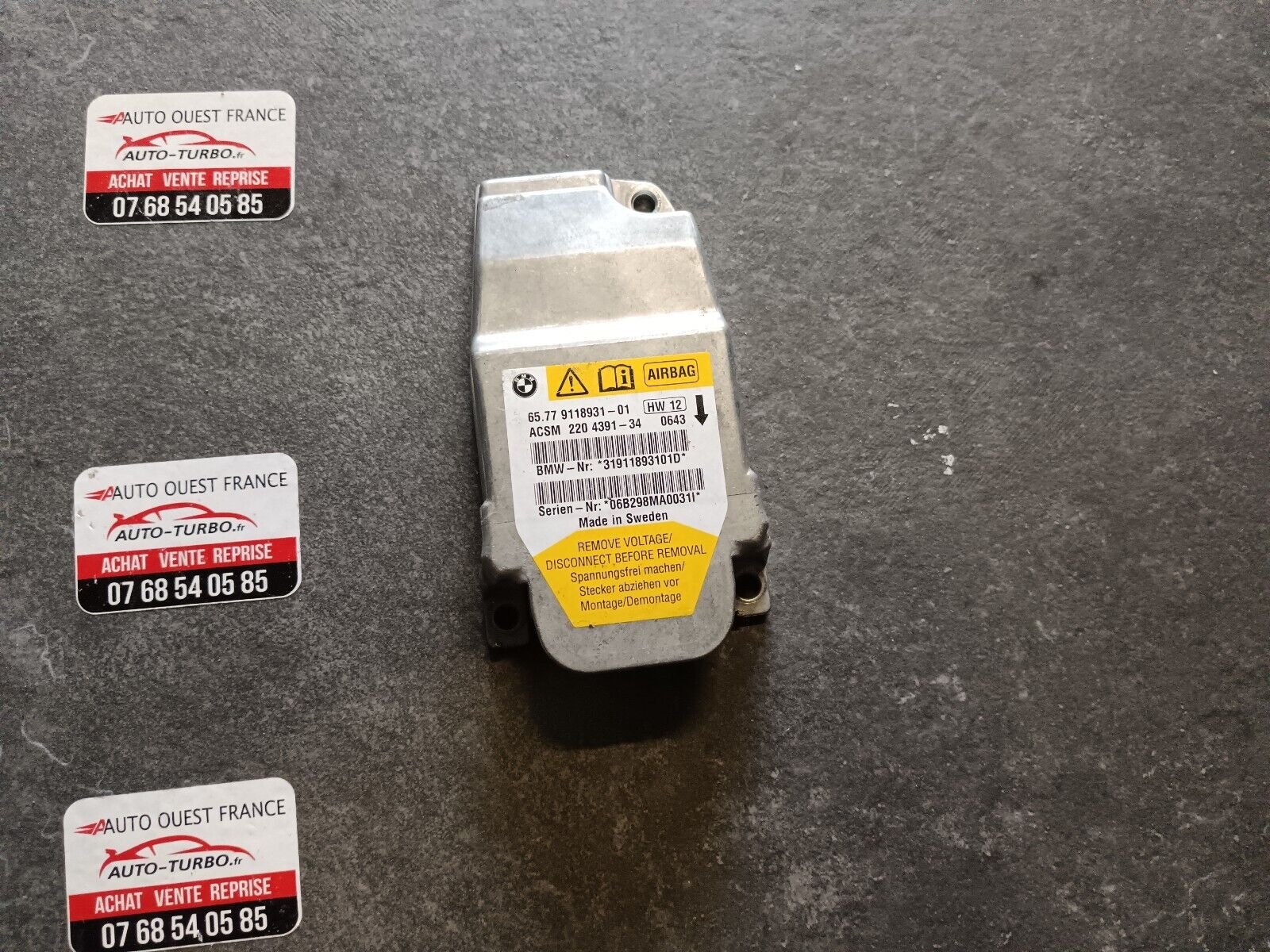 BOITIER CALCULATEUR AIRBAG BMW  525D E60 REFERENCE: 65779118931