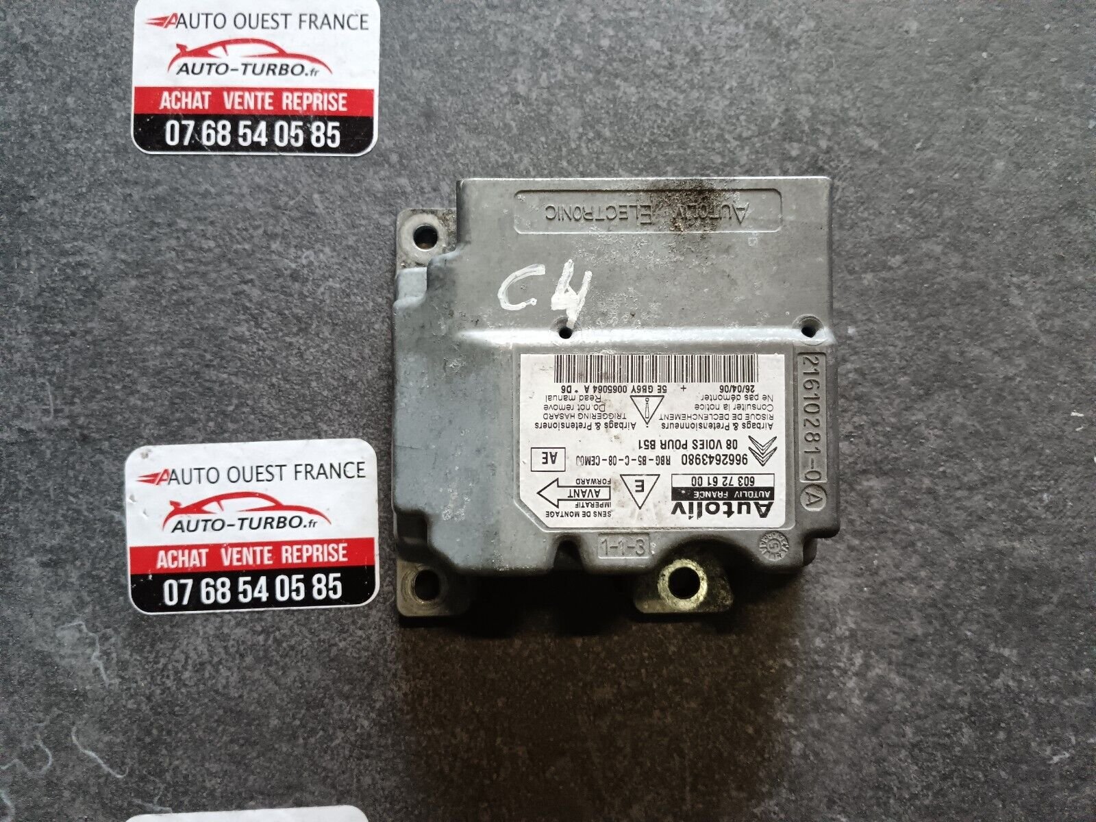 BOITIER CALCULATEUR AIRBAG PSA CITROEN C4 REFERENCE: 9662643980