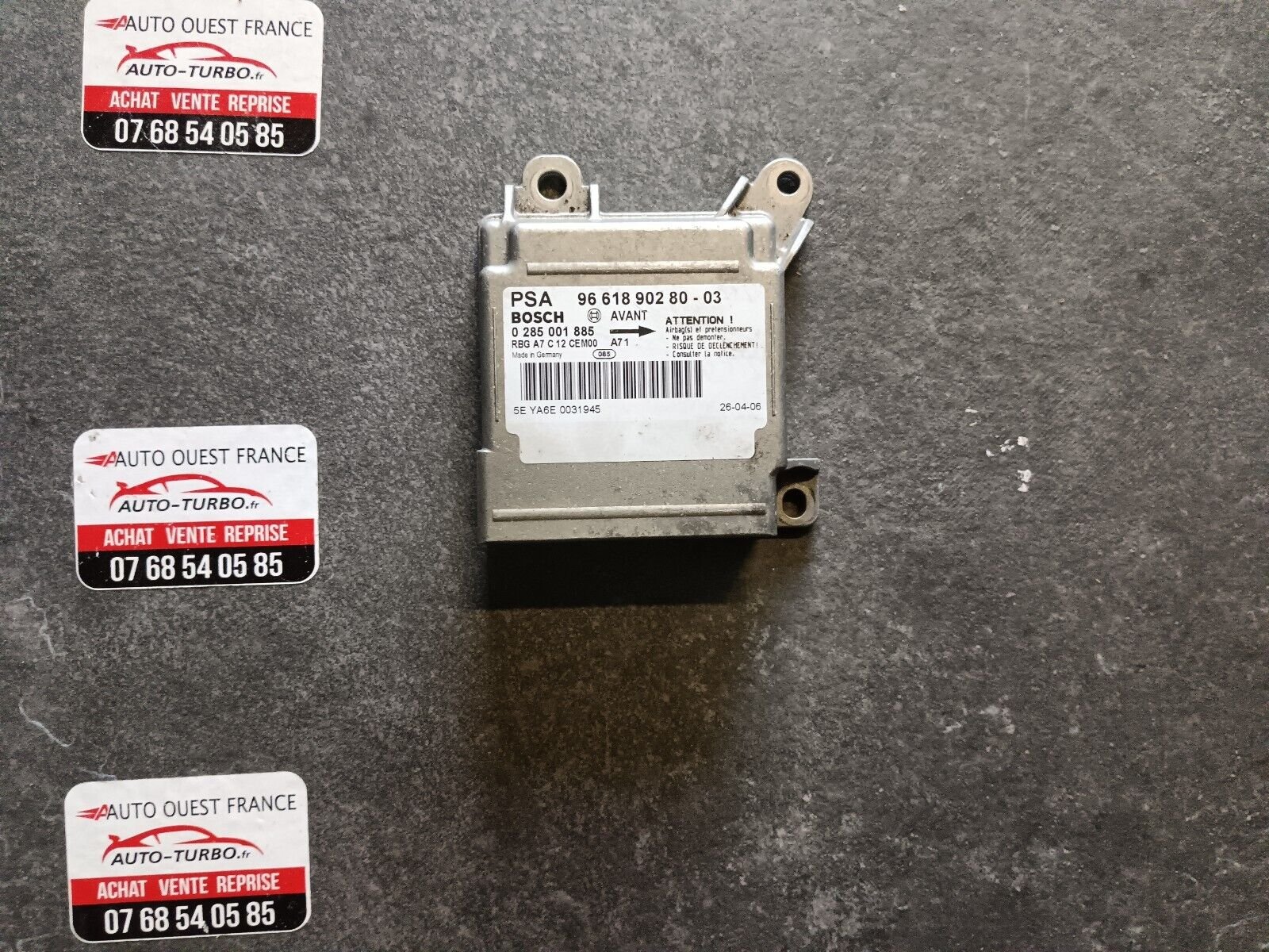 BOITIER CALCULATEUR AIRBAG PSA PEUGEOT 207 REFERENCE: 9661890280