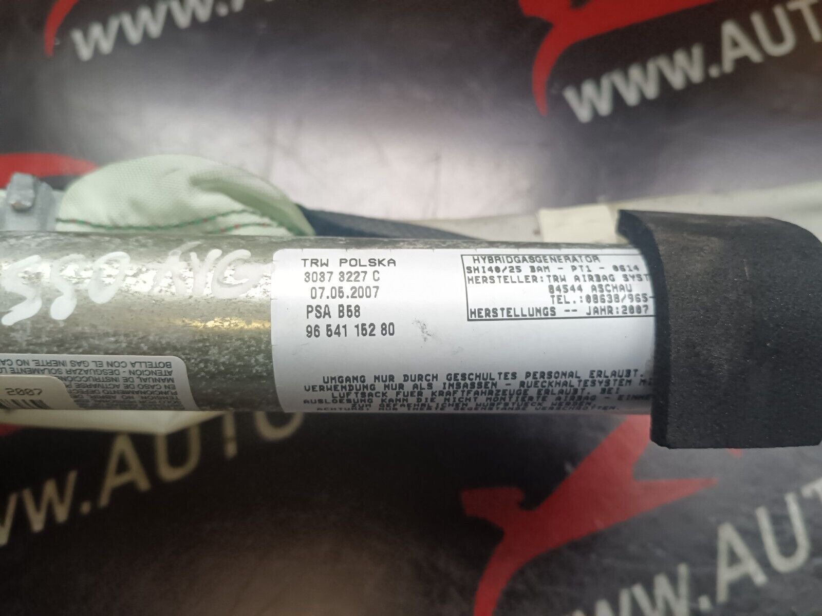 AIRBAG RIDEAU GAUCHE CITROEN C4 PICASSO REFERENCE: 9654115280