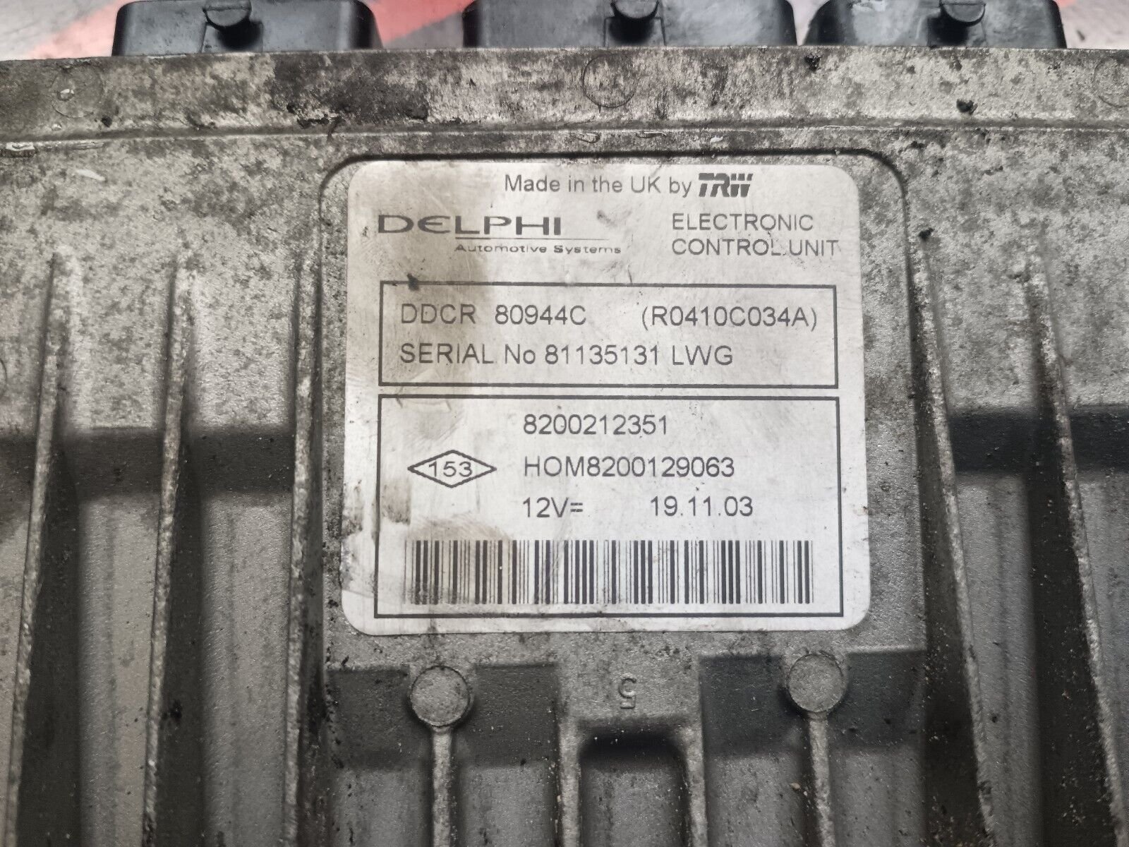 CALCULATEUR RENAULT CLIO II 1.5DCI REFERENCE: 8200212351