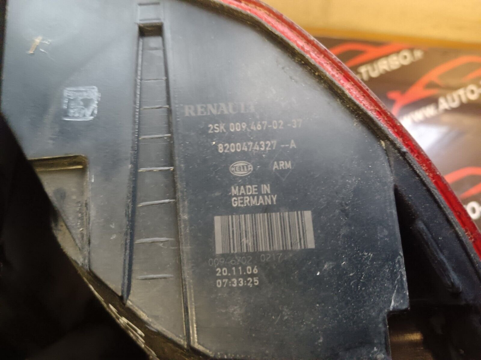 FEU ARRIERE DROIT RENAULT SCENIC 2 REFERENCE:  8200474327