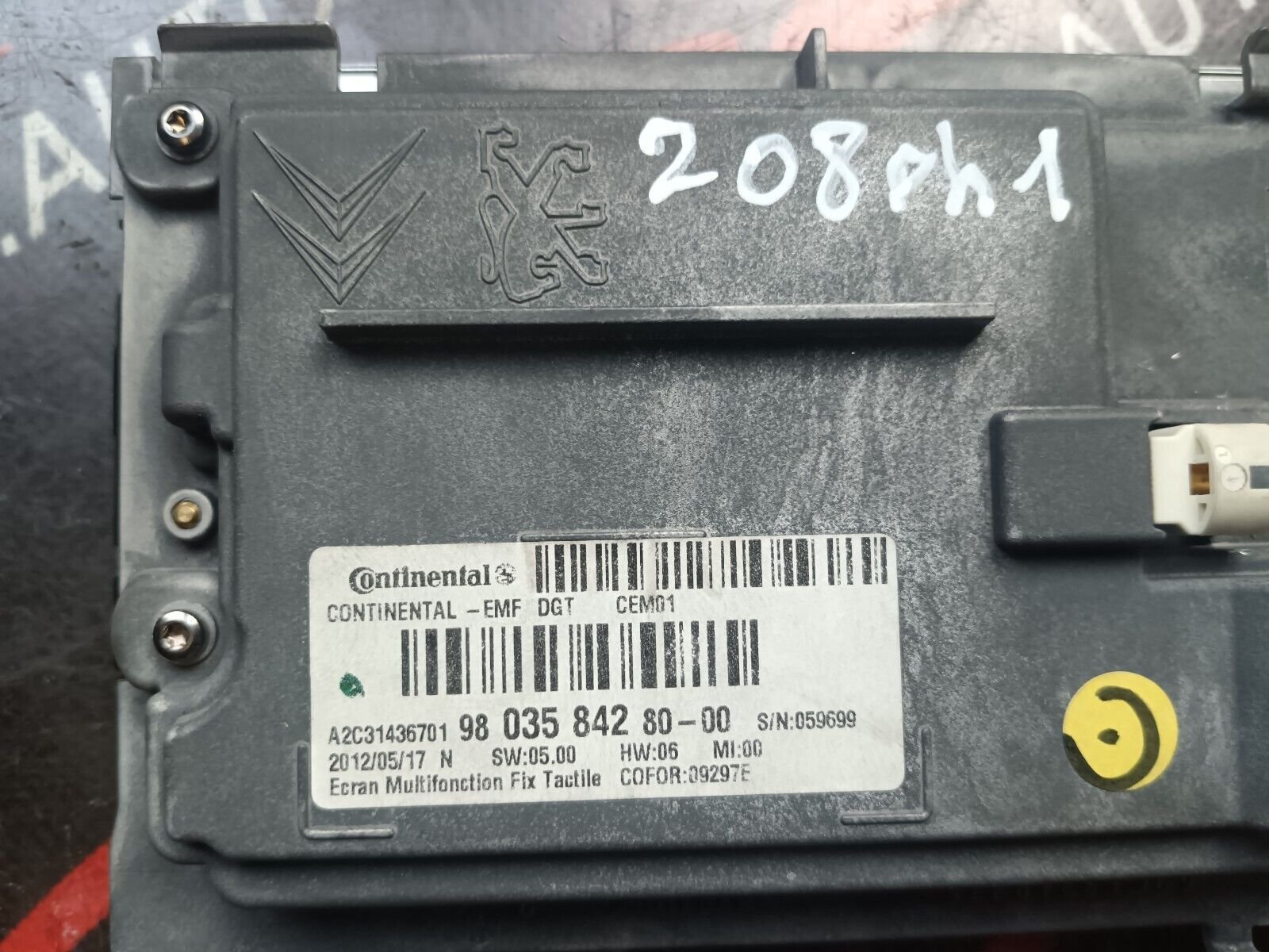 ECRAN TACTILE PEUGEOT 208 PHASE 1 REFERENCE: 9803584280