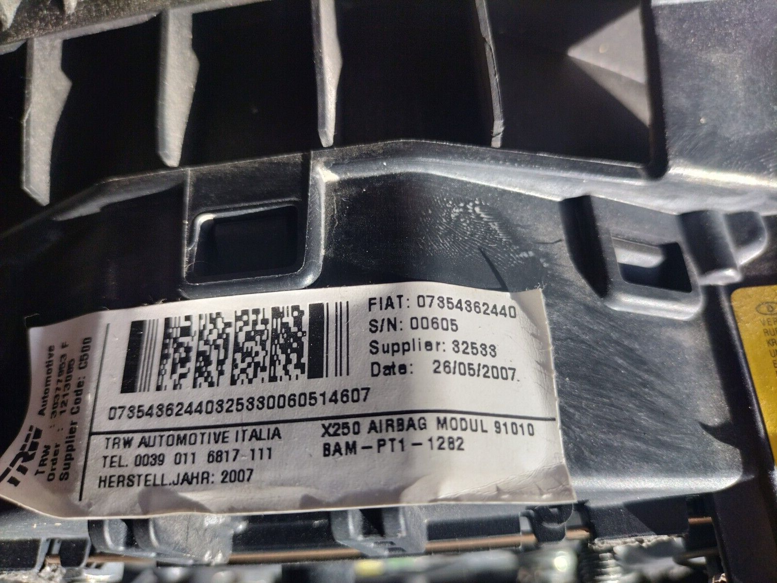 AIRBAG CONDUCTEUR/ VOLANT PEUGEOT BOXER 3 . 07354362440