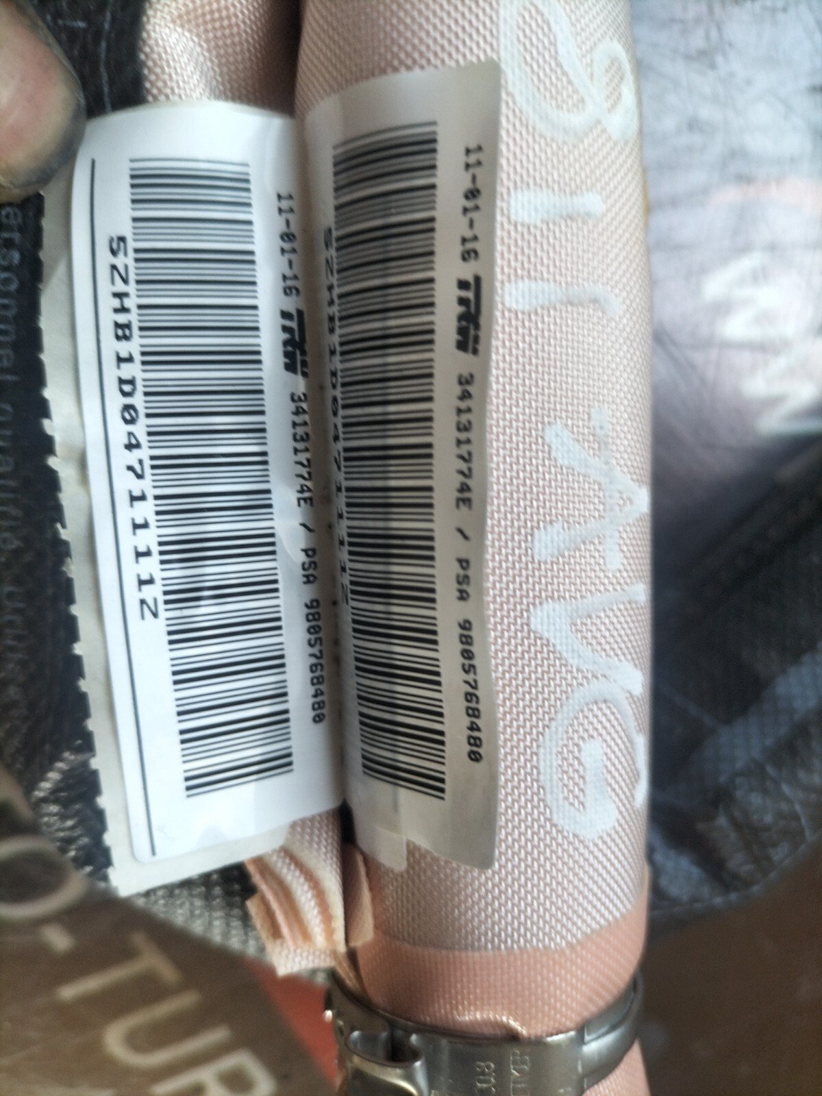 AIRBAG LATERAL DROITE RIDEAU  PEUGEOT 308 PHASE 2 9805768380, 34131775E