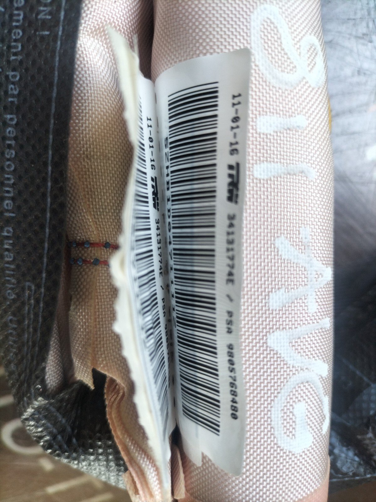 AIRBAG LATERAL DROITE RIDEAU  PEUGEOT 308 PHASE 2 9805768380, 34131775E