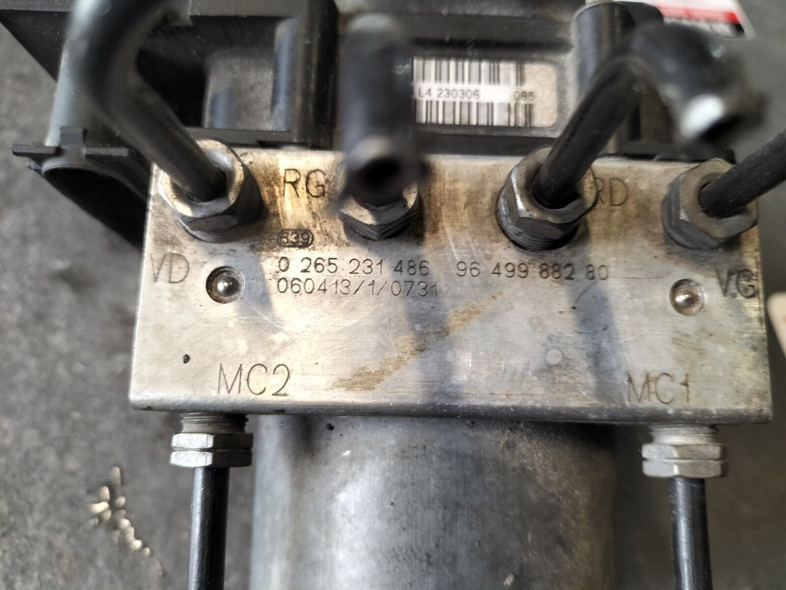 BLOCK ABS CITROEN C4 1.6 HDI 90 CH BOSCH 0265231486, 9649988280