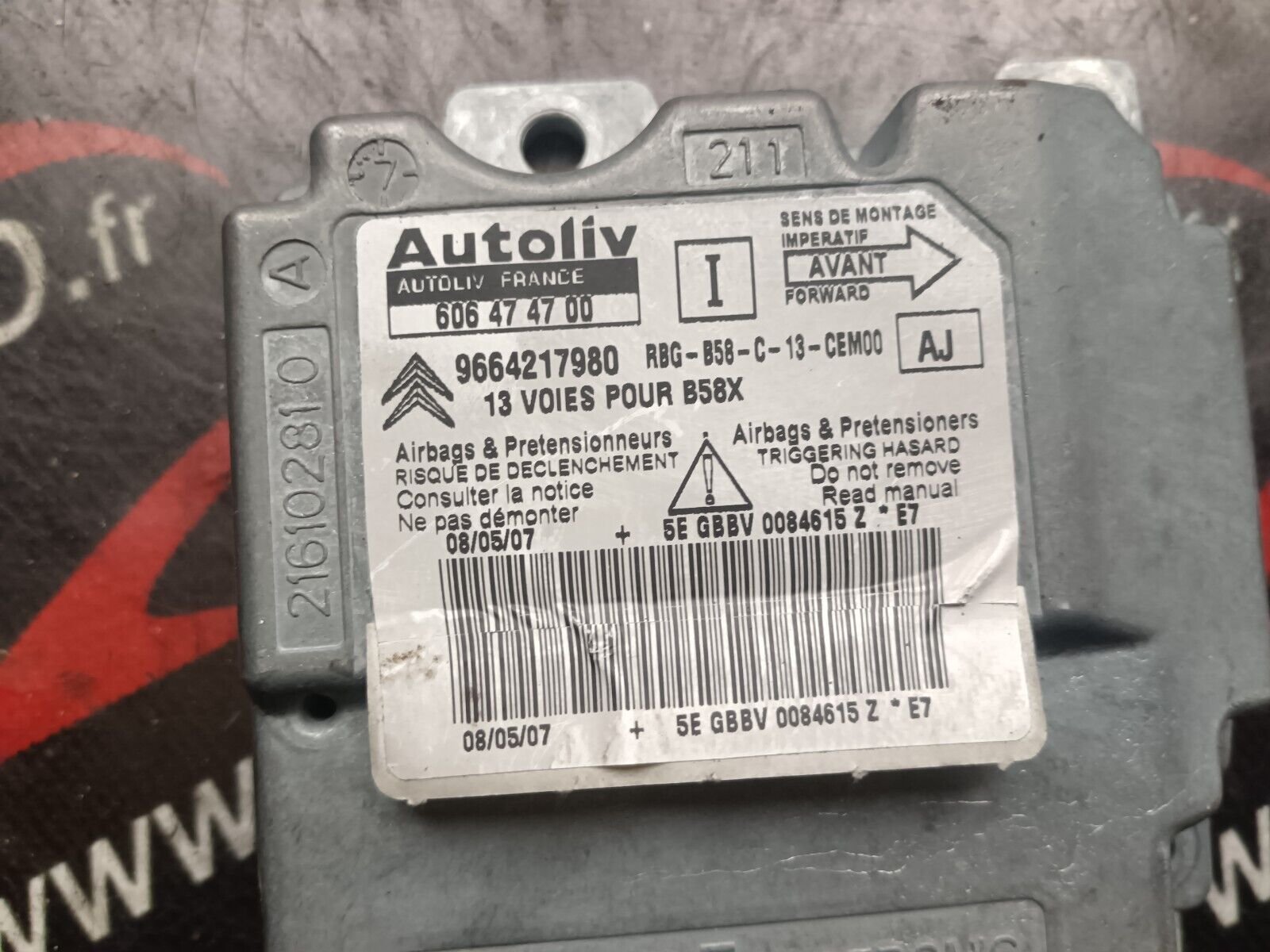 BOITIER AIRBAG CITROEN C4 PICASSO REFERENCE: 9664217980