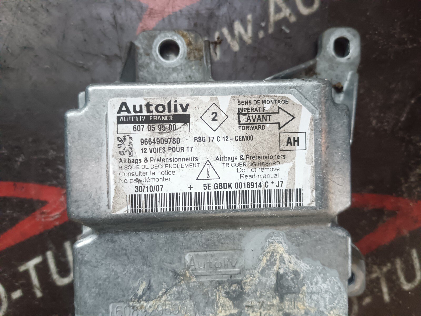 CALCULATEUR AIRBAG PEUGEOT 308 I 9664909780