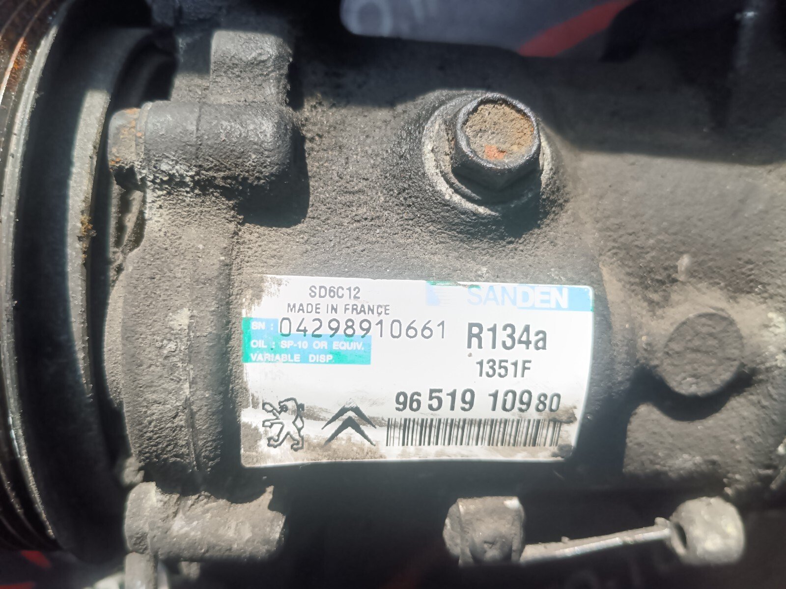 COMPRESSEUR DE CLIM   PEUGEOT 308 I 1.6 HDI 90 CH 9651910980